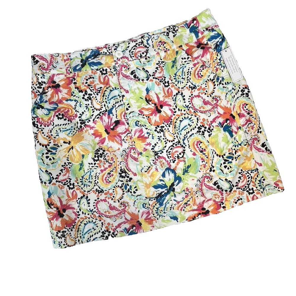 Christopher & Banks Multicolor Floral Paisley Skort